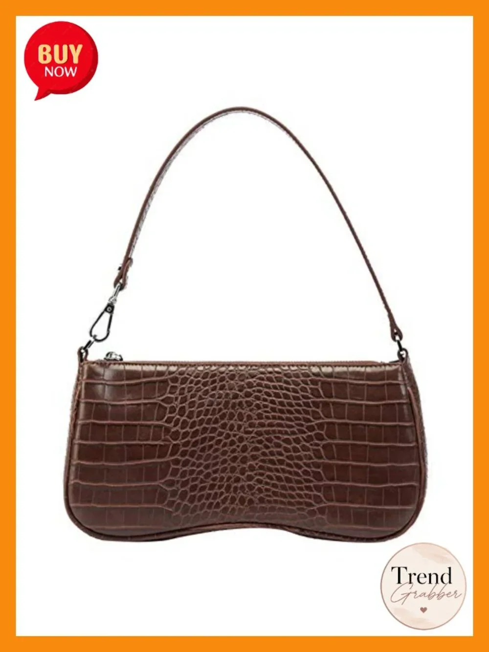 Vegan Leather Shoulder Bag with Animal Print